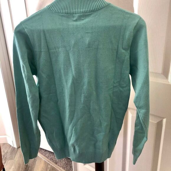 Mens greenish blue long sleeved Sweater - Picture 7 of 10